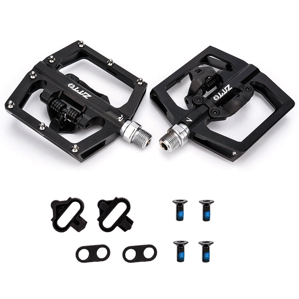 ZTTO STPD15 1 Pair Bicycle Anti-slip Pedals Aluminum Alloy Bike Cycling SPD Flat Pedals with Cleats ZTTO STPD15 1 Pair Bicycle Anti-slip Pedals Aluminum Alloy Bike Cycling SPD Flat Pedals with Cleats